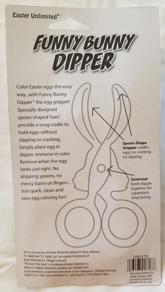 🐰🥚 NIP 🐰🥚 Easter Egg Funny Bunny Dipper 🐰🥚 Yellow 🐰🥚 Ages 3+ 🐰🥚