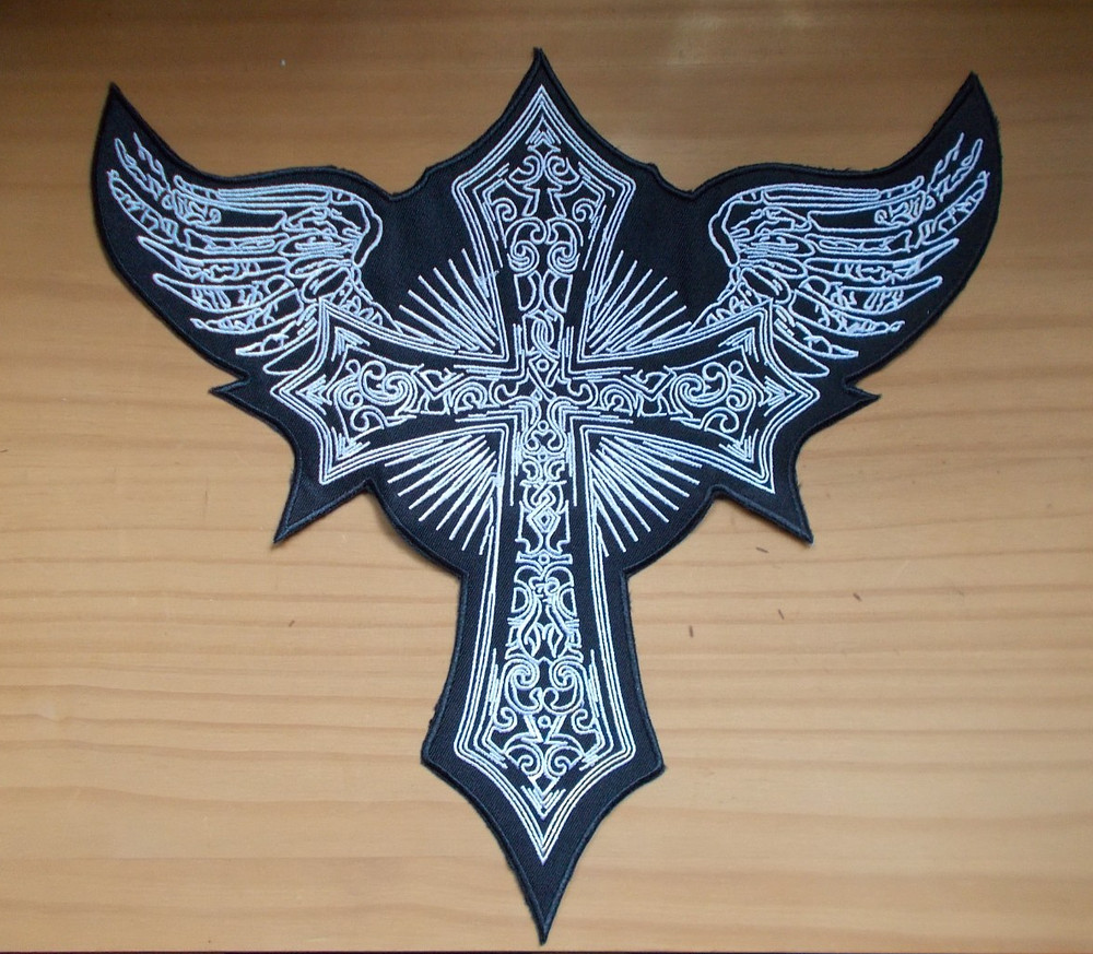 Patch Back Patch Biker Vest - Cross - Super Size & Look