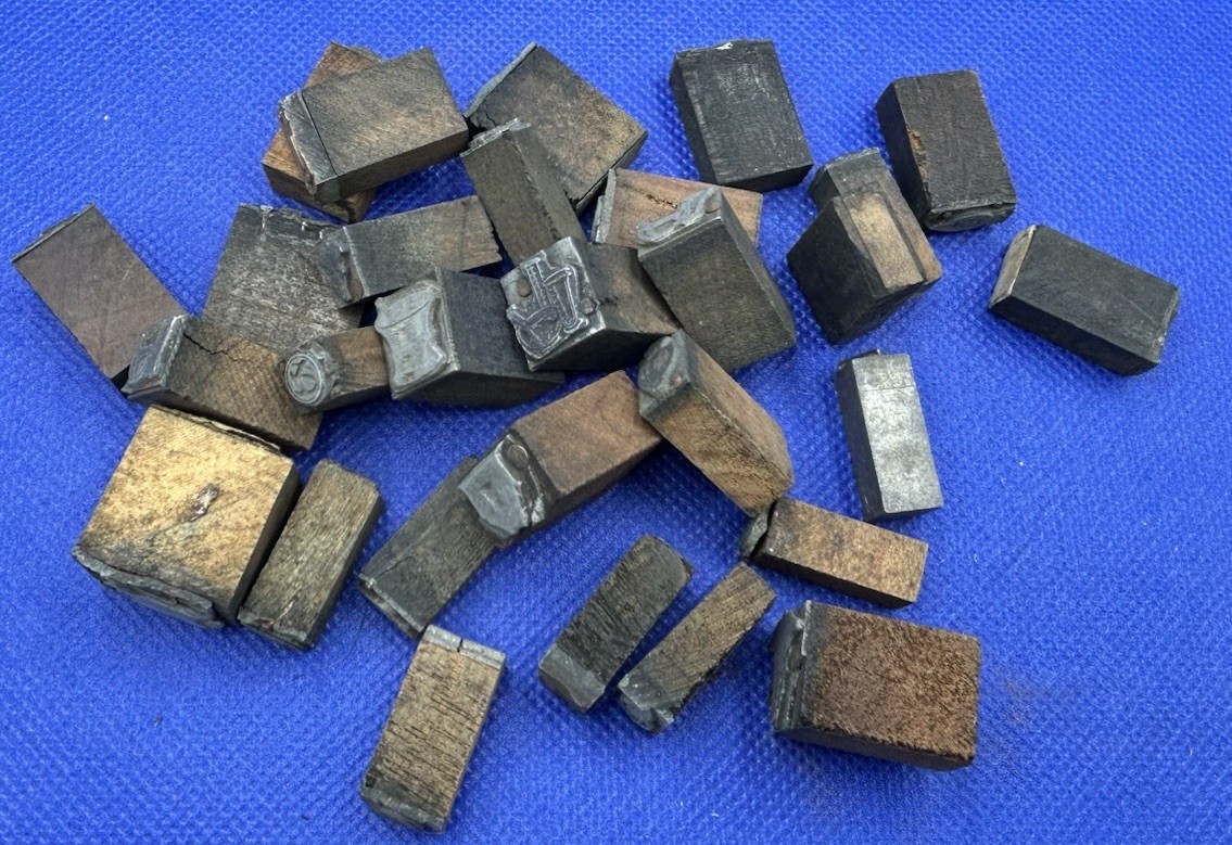Antique Figural Pharmacy Stamping Dies Pharmacist Log Stamps - LOT OF 30