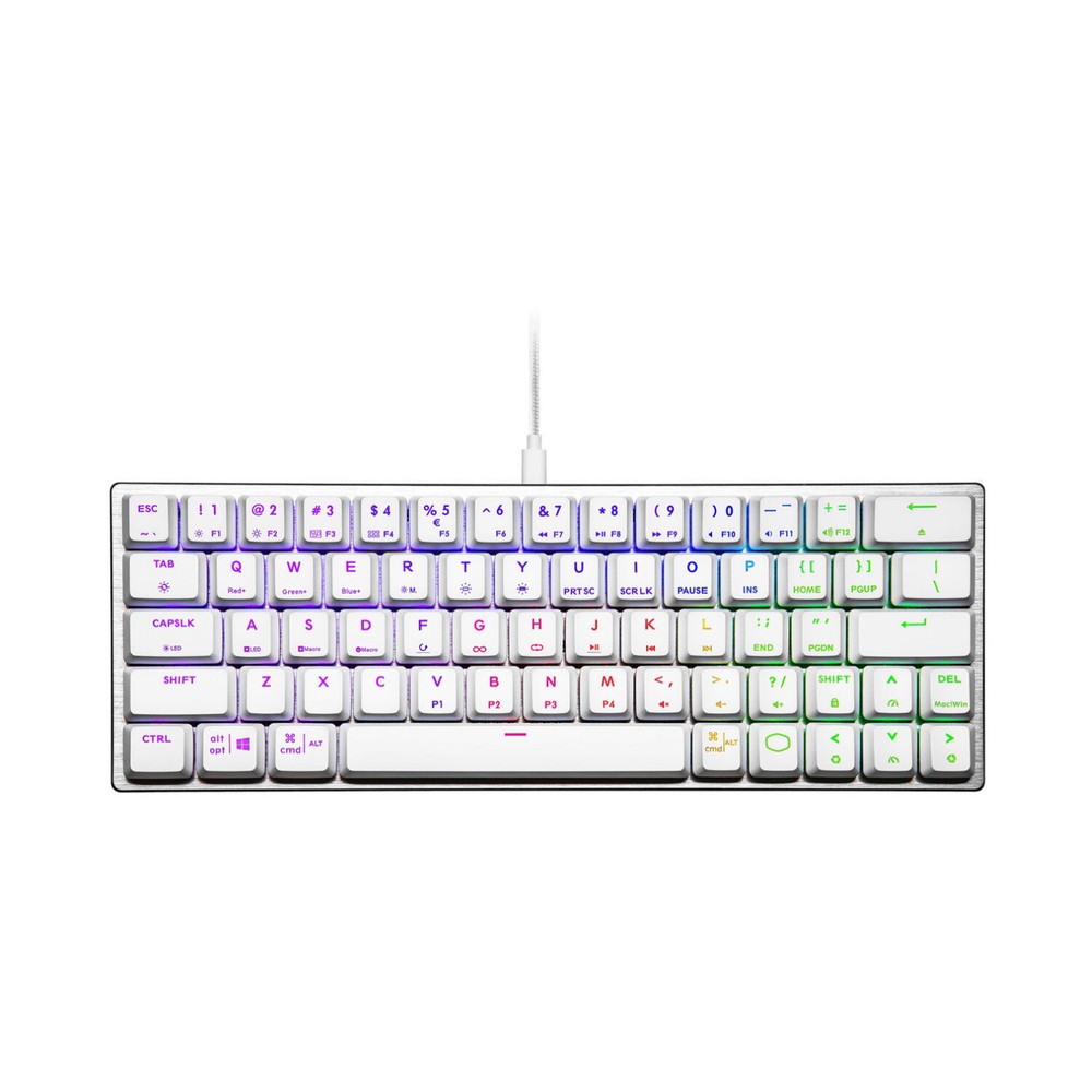 Cooler Master SK620 Wired Mechanical Low Profile Gaming Keyboard Silver White