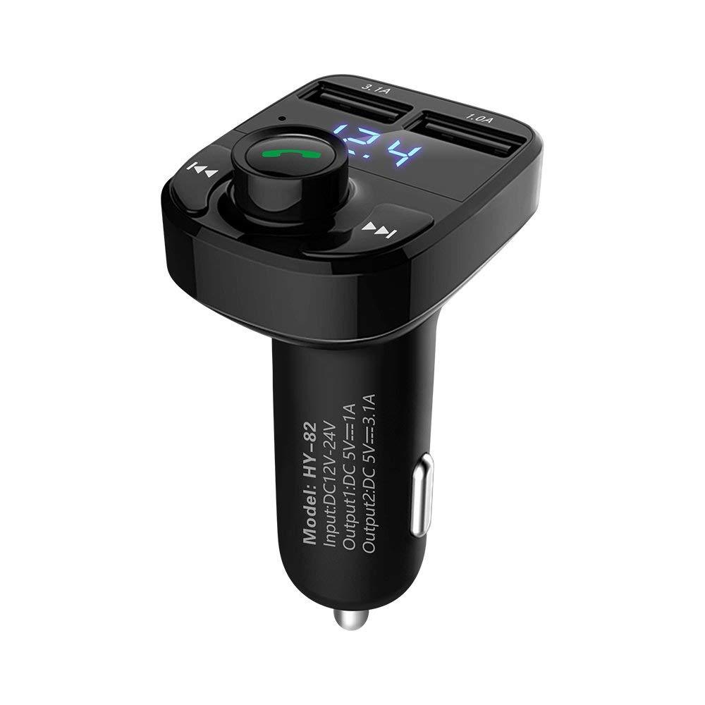 Bluetooth Car Kit FM Transmitter-Wireless Radio Adapter, MP3 Player, USB Charger
