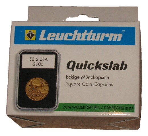 Pack of 5 Lighthouse 39mm QuickSlab Rectangular Graded Coin Slabs Silver Round
