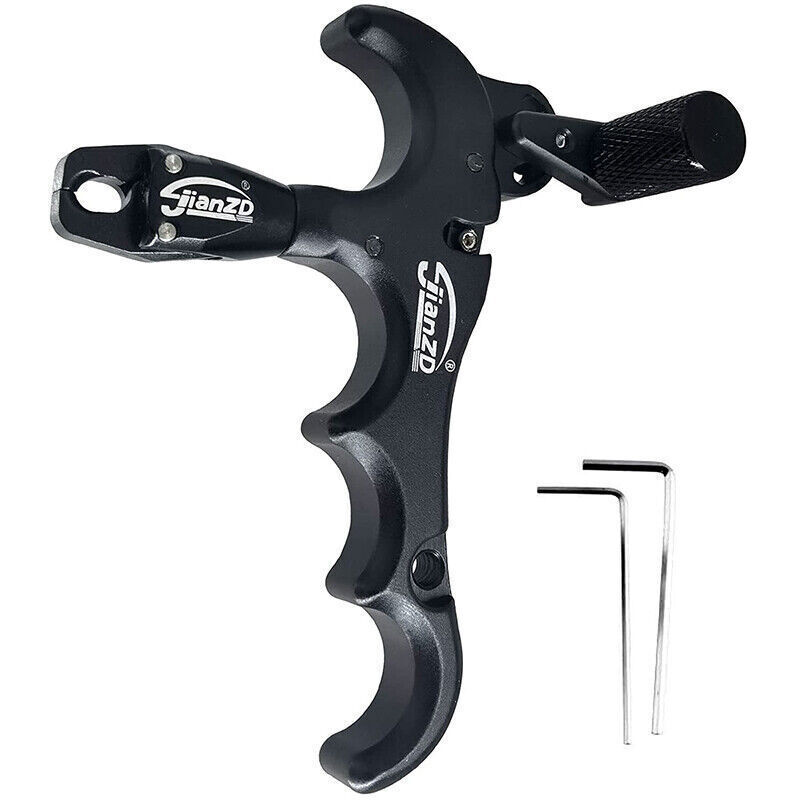 Archery 4-Finger Compound Bow Release Adjustable Can Rotate 360° Thumb Release