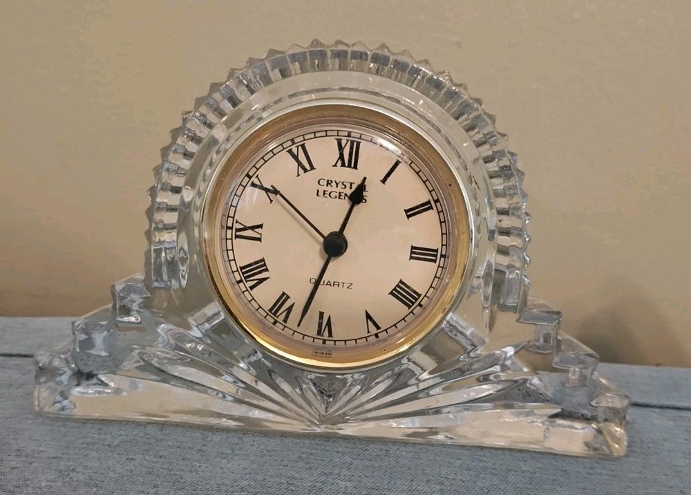 Crystal Legends By Goodinger Handmade 24% Crystal Clock Untested/Needs Battery