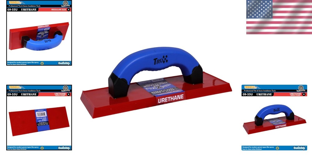 Effortless Grouting with 4" x 9" Urethane Float and SoftGrip Handle for Comfort
