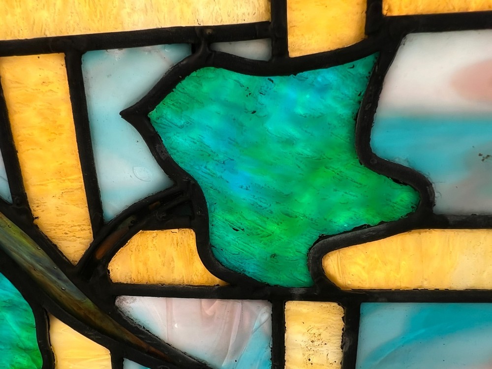 Nice grape arbor stained glass window