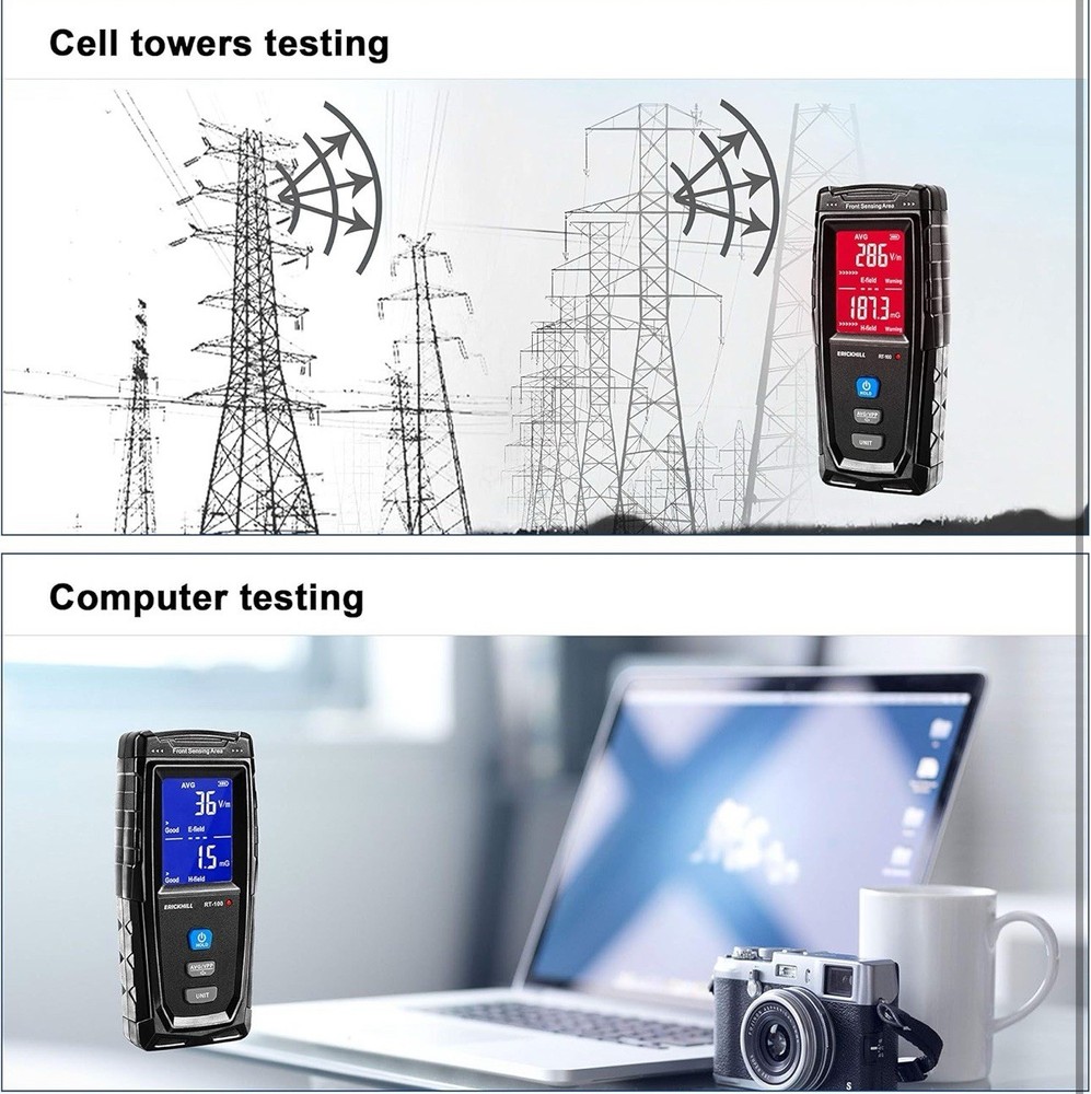 EMF METER Digital Electromagnetic Field Radiation Detector LCD Display ERICKHILL