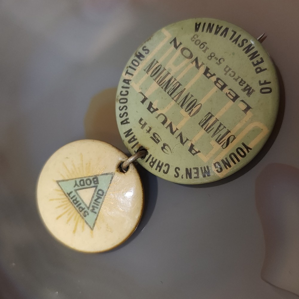 1903 YMCA Pennsylvania 35th Annual Convention Delegate Pinback Button Pin