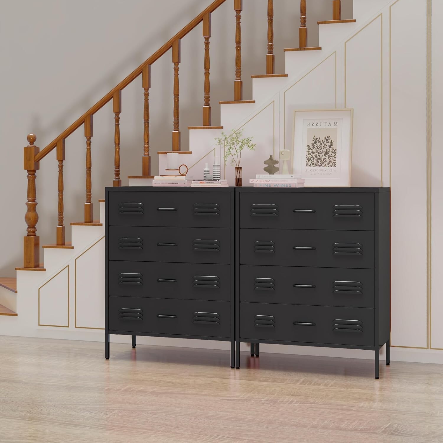 Elegro Metal 4 Drawers Dresser, Chest of Drawers for Bedroom, Storage Cabinet