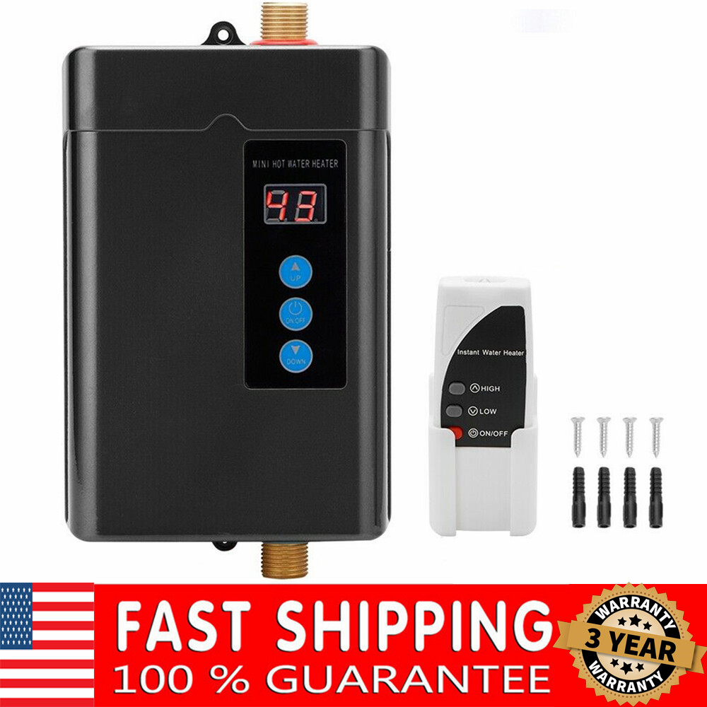 Electric Hot Tankless Water Heater Shower Instant Boiler Kitchen Bathroom 110V