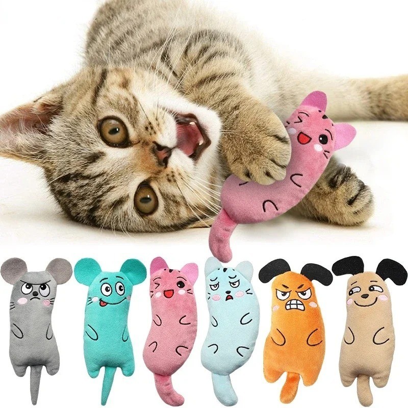 Cat Claws Thumb Bite Plush Toy Catnip Interactive Chewing Kitten Toy