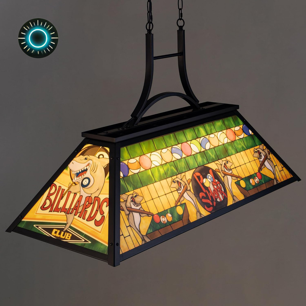 TOCHIC Vintage Pool Table Light, 3-Light Rustic Billiards Light Green FREE SHIP