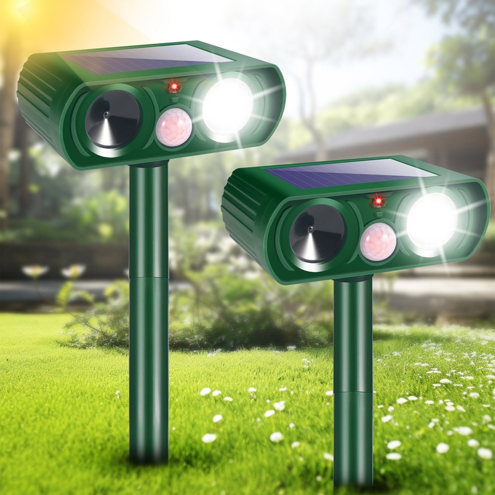 Solar Animal Repeller Motion Sensor & Deterrent Light for Raccoon Rabbit Mouse