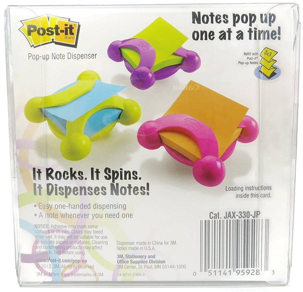 Post-it Pop-up Notes Dispenser for 3 x 3-Inch Notes, Pink with Notes from The...