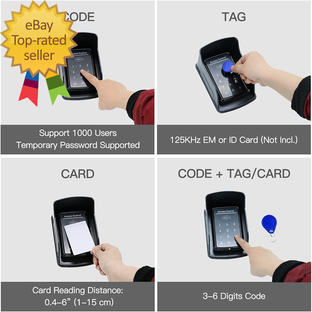 TC175P Touch Panel Wired Keypad, Universal Keyless Entry Keypad DC 12V 24V for t