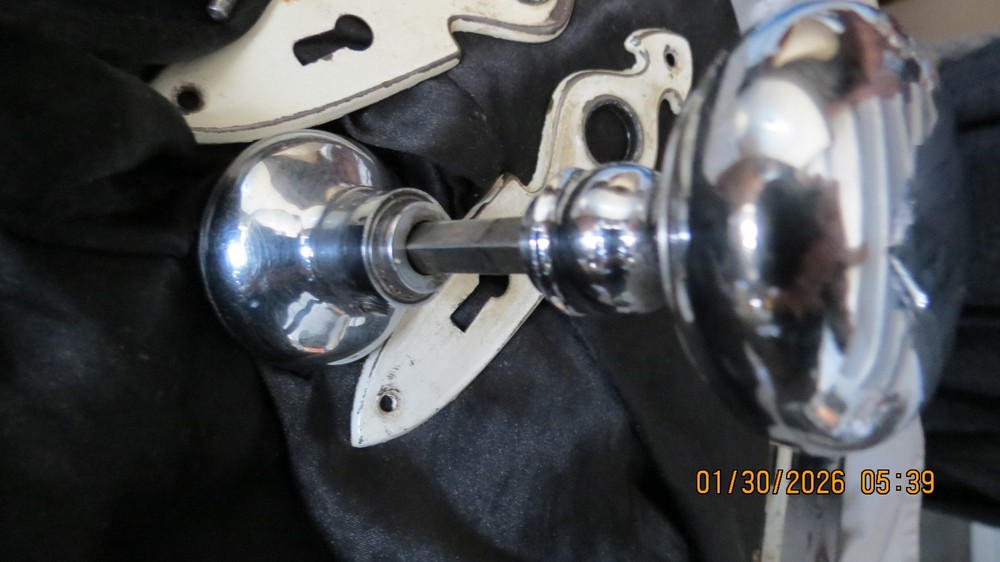 Antique Chrome Art Deco Mortise Lock Set