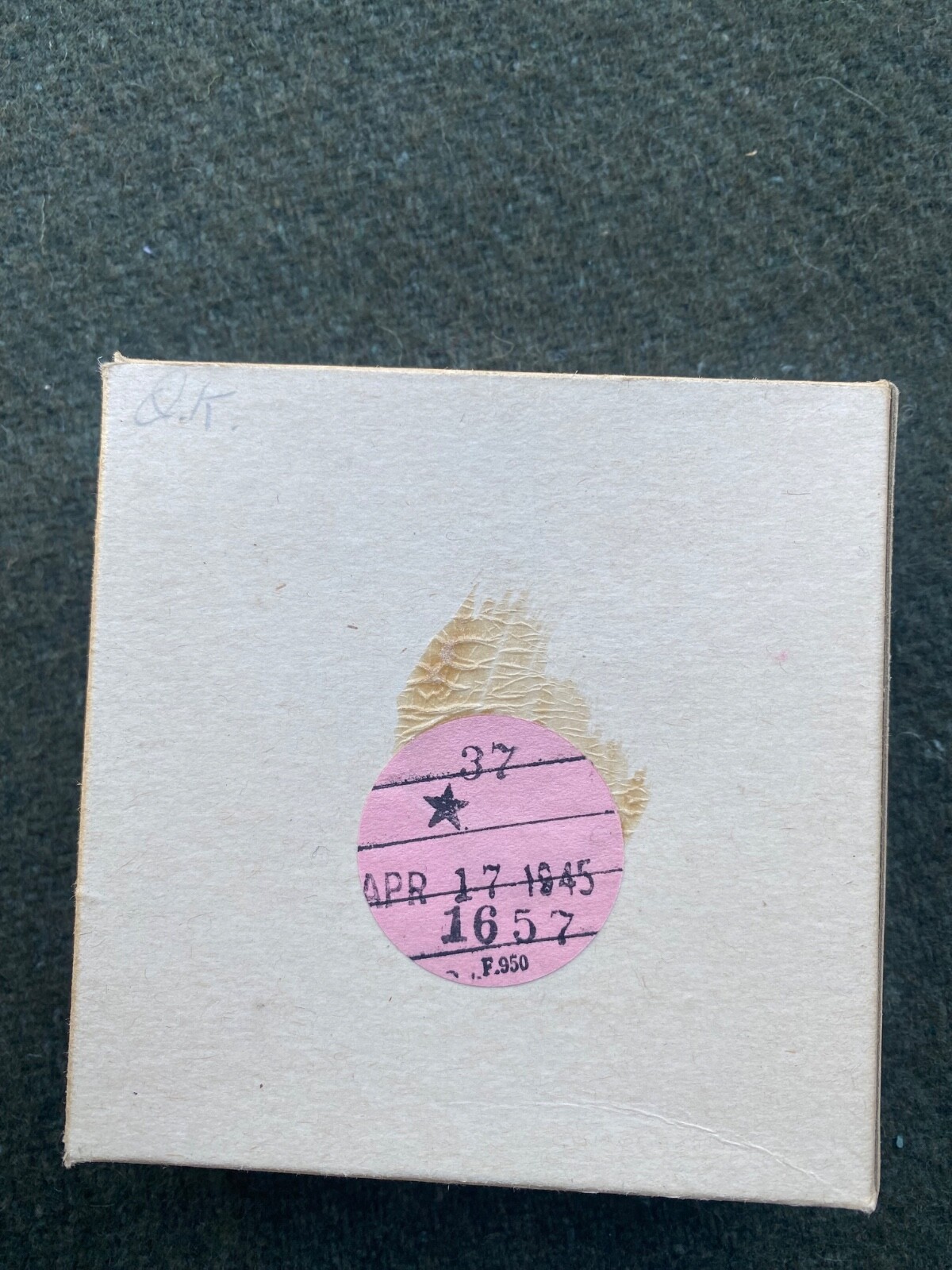 Original WW2 US Air Force Hamilton-Elgin 37500 Cockpit Elapsed Clock Dial - 1945