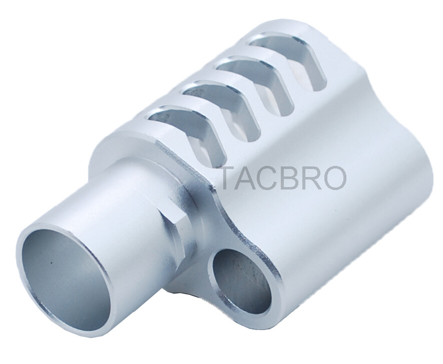 Silver Anodized Aluminum 1911 .45ACP Muzzle Brake Type-A