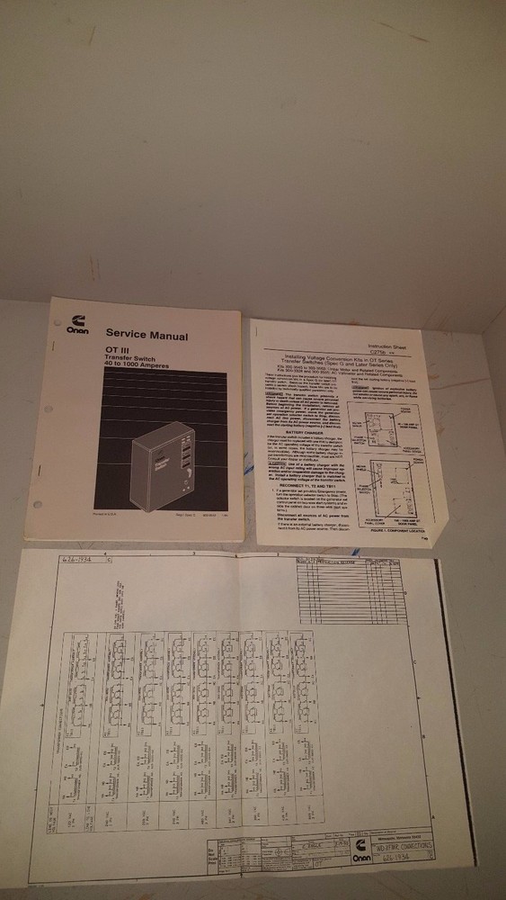 Onan Transfer Switch Kit, 0300-3558