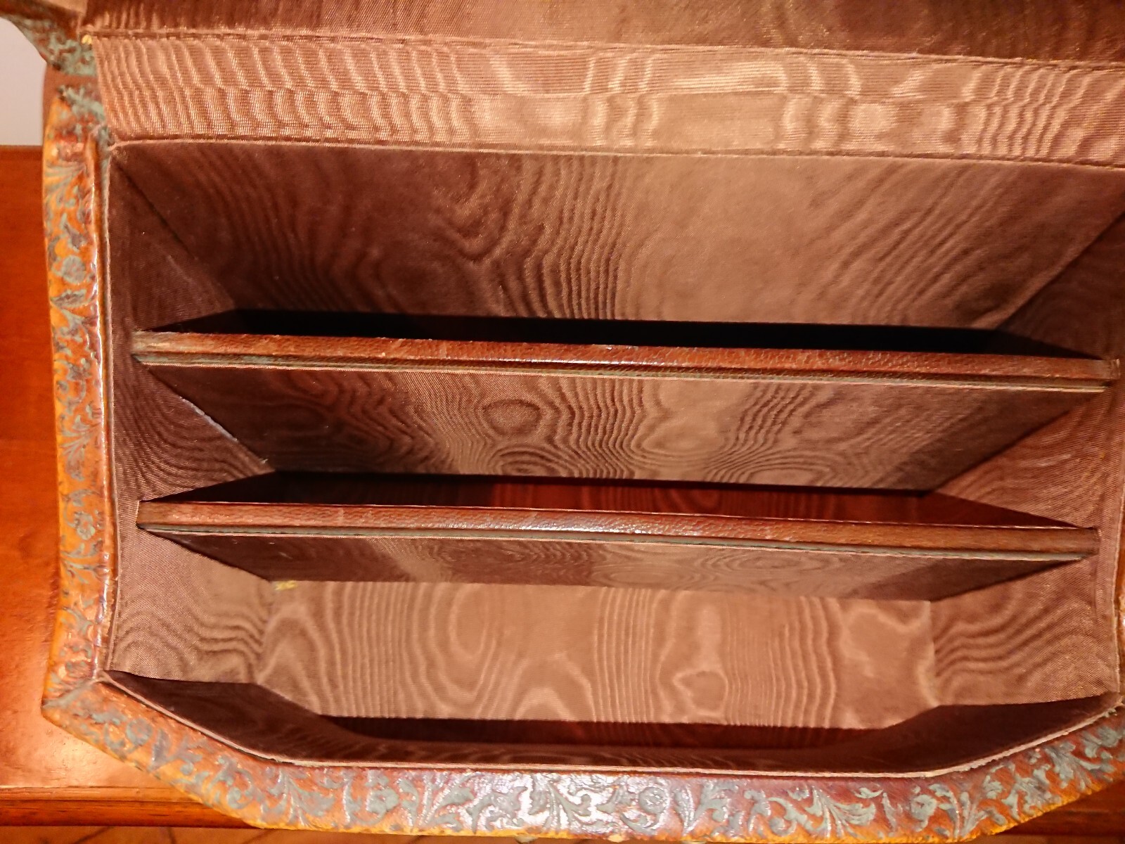 antique French leather letter box