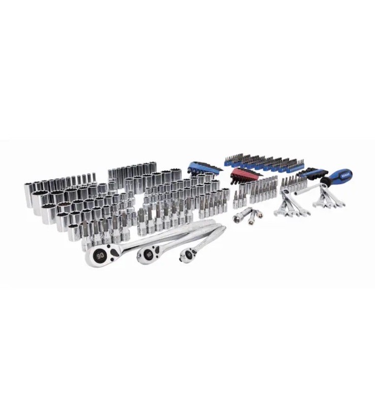 Kobalt 297-Piece Standard & Metric Polished Chrome Mechanics Tool Set with CASE