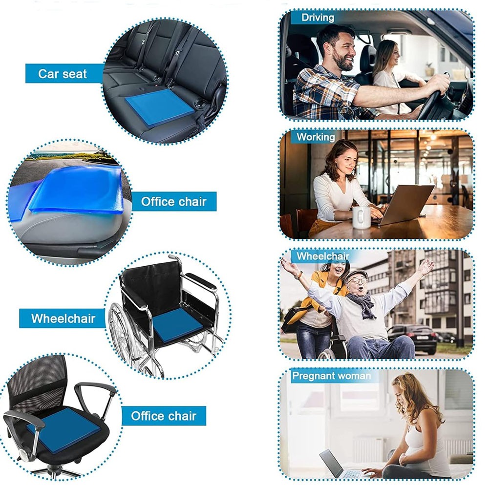 25x25x2cm Motorcycle Seat Gel Pad Shock Absorption Mat Comfortable Cushion