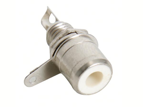Velleman CA055W NICKEL-PLATED RCA PANEL-MOUNT JACK - WHITE