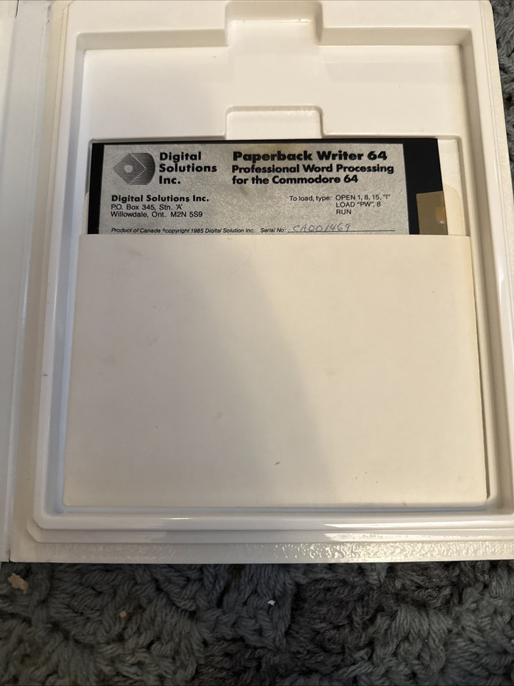 Digital Solutions Software Paperback Writer 64 Complete Commodore 64 C64