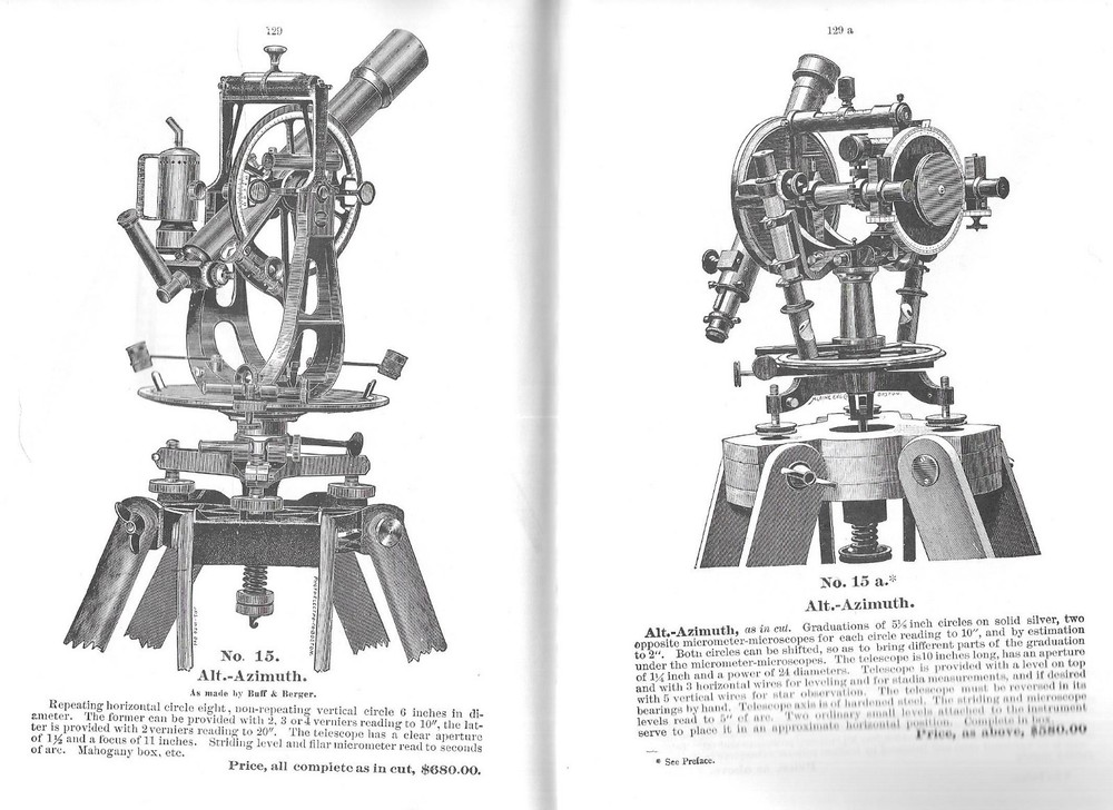 1897 BUFF & BERGER ENGINEERS' & SURVEYORS' INSTRUMENTS CATALOG