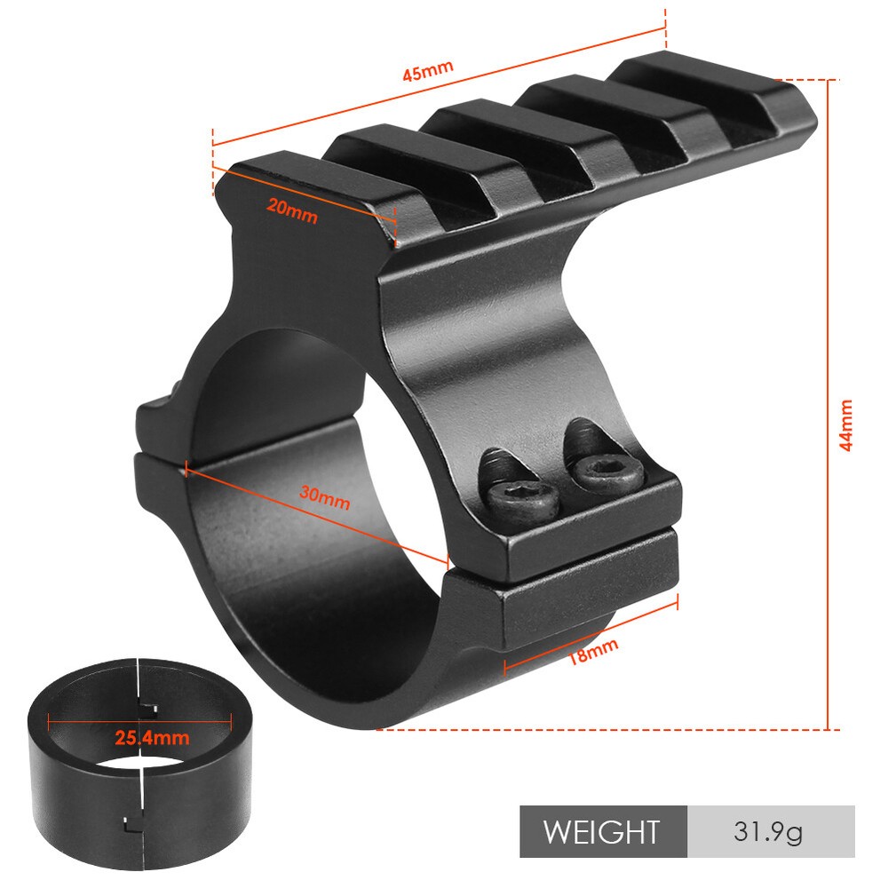 Scope Ring 1Inch/30mm Tactical Scope Light Flashlight Mount 20mm Picatinny Rail