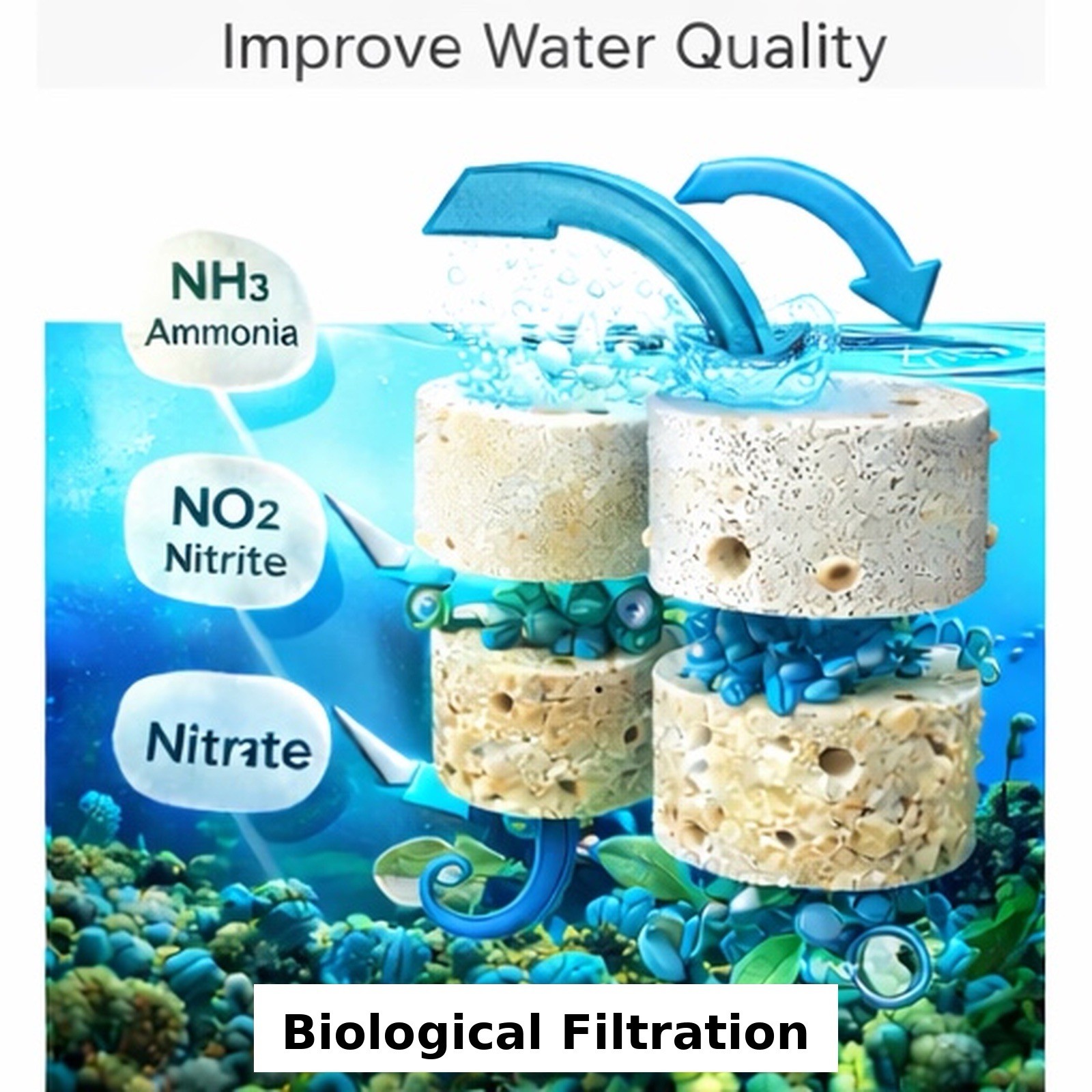 Aquarium Bio Filter Media 430g Ceramic Rings Fish Tank Mixed Filter Media