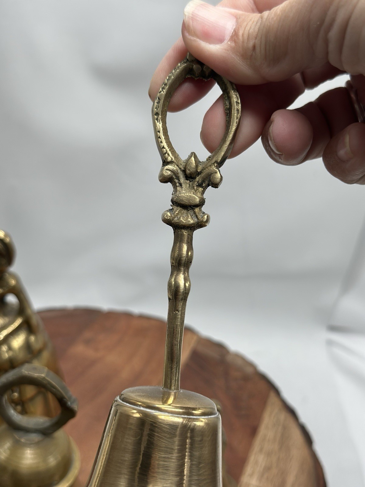 Vintage Bell England Brass Victorian Frog Woman Bell Collection 5 Lot