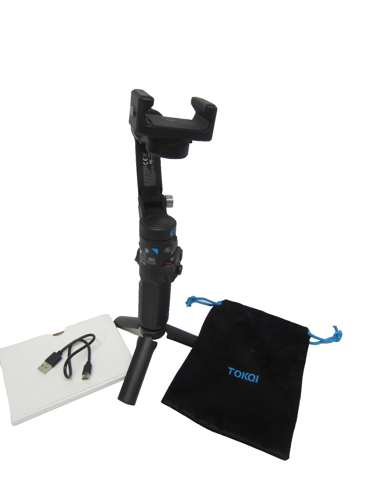 Tokqi M02 3-Axis Gimbal Stabilizer~Open Box~Manual, Cable & Bag as pictured