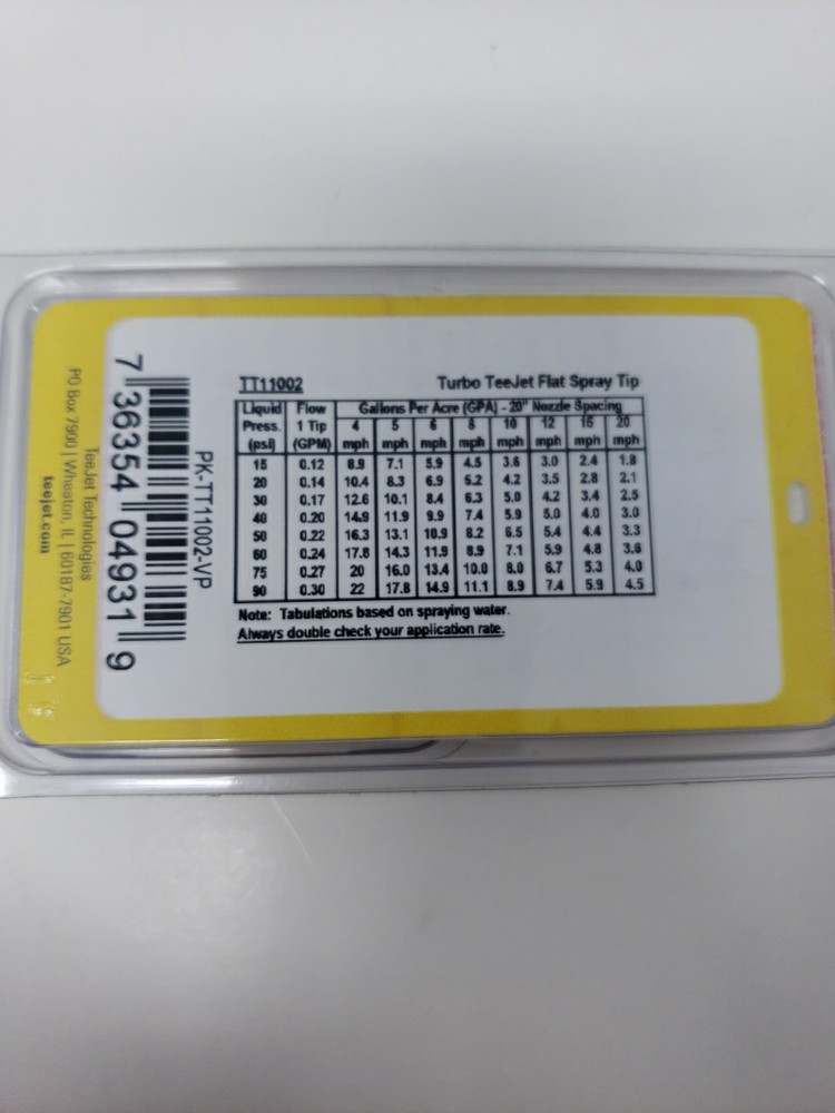 TeeJet TT11002-VP Flat Spray Tip