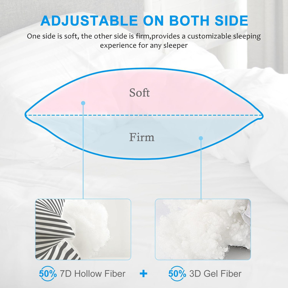 Bed Pillows for Sleeping 2 Pack Queen Size，Super Soft down Alternative Microfibe