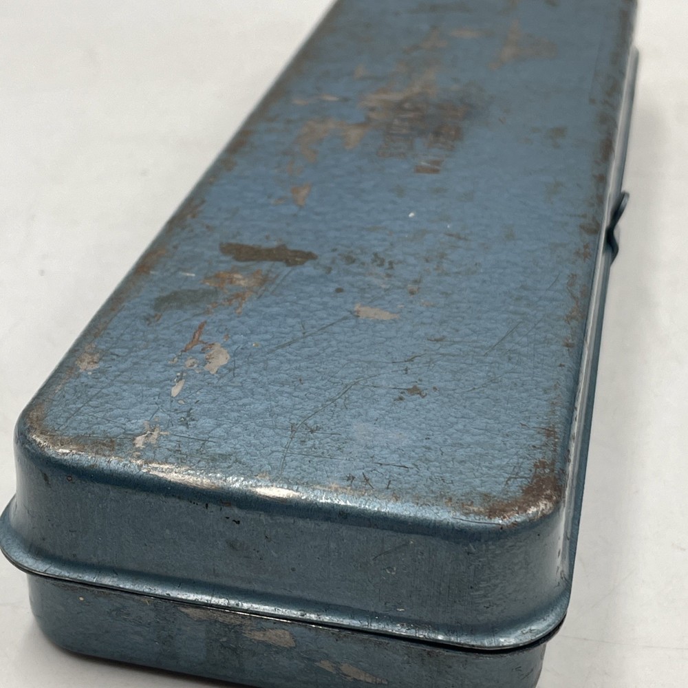 Vintage Stevens Walden Empty Socket Tool Box - Blue - 10.5”