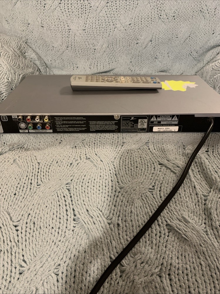 Zenith DVB412 DVD/CD Player Silver With Remote Progressive Scan