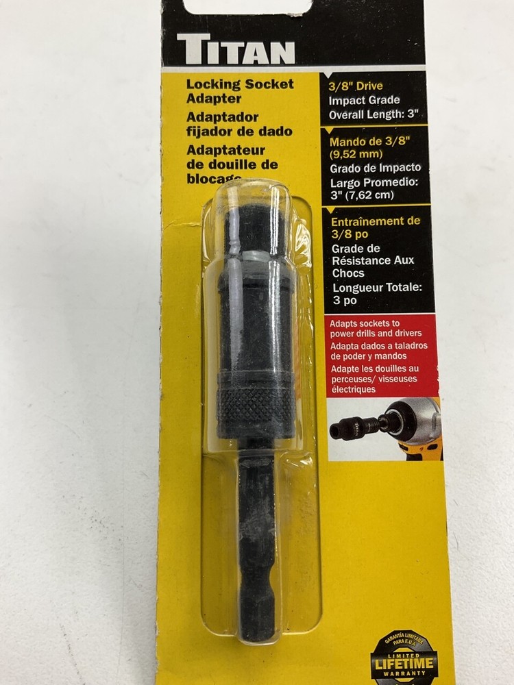 Titan 15212 3" Hex To Square Locking Socket Adapter (1 Piece)