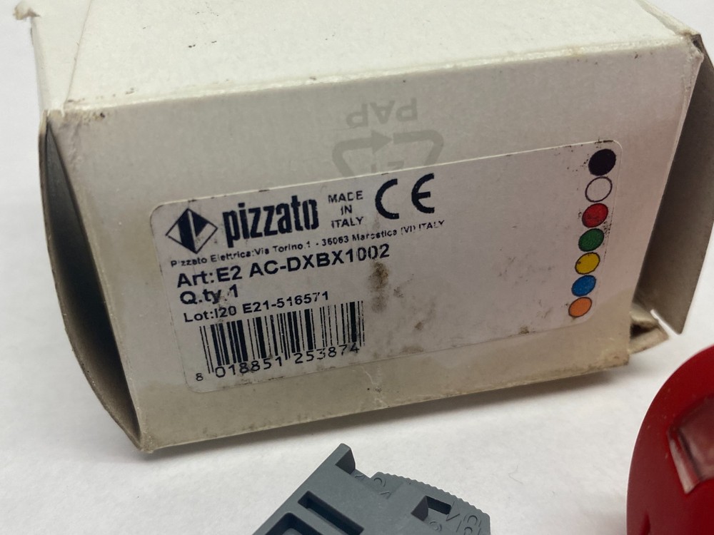 Pizzato E2 AC-DXBX1002 Illuminated Emergency Pushbutton w/ Locking Collar