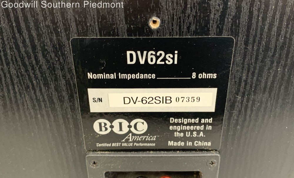 BIC America Venturi DV62si Bookshelf Speaker- Tested