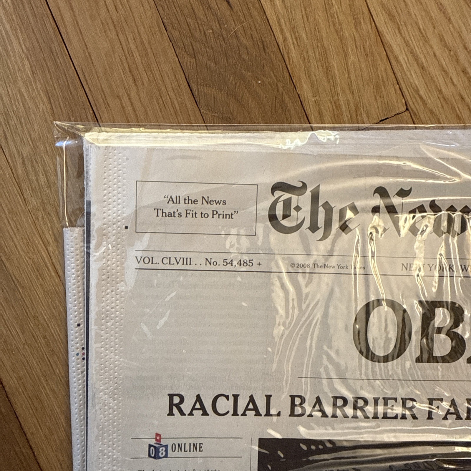 New York Times 11-5-08 Election Barack Obama Late Edition Newspaper Inauguration