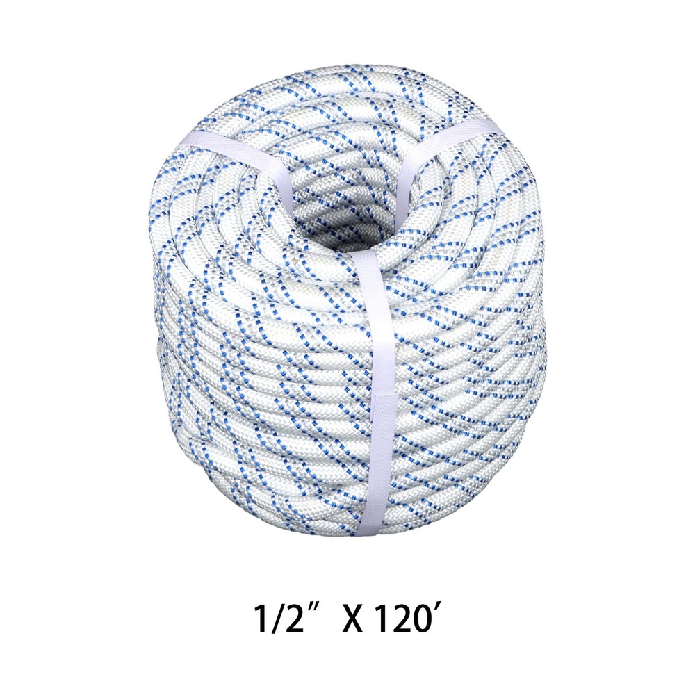 LABLT Double Braid Polyester Rope Bull Tree Rigging Work Utility (120FT 1/2inch)