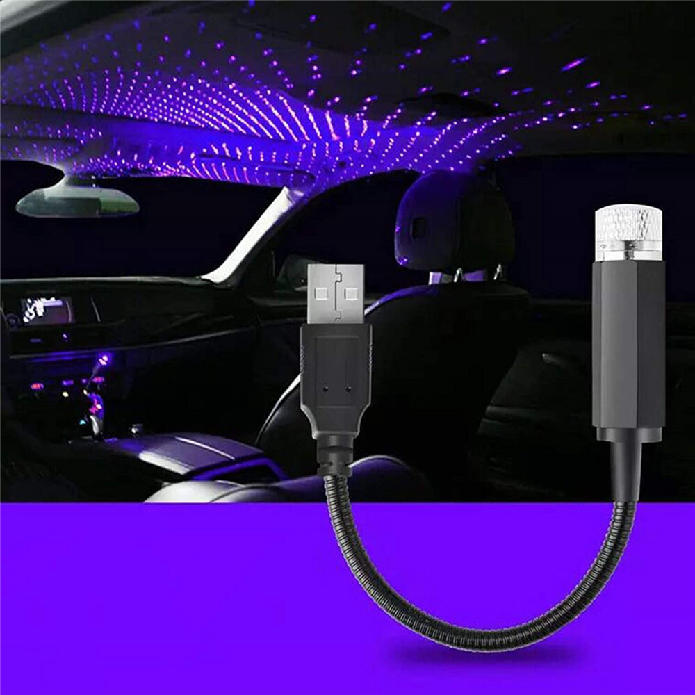 Car Interior Roof LED Star Light USB Atmosphere Starry Sky Night Projector Lamp