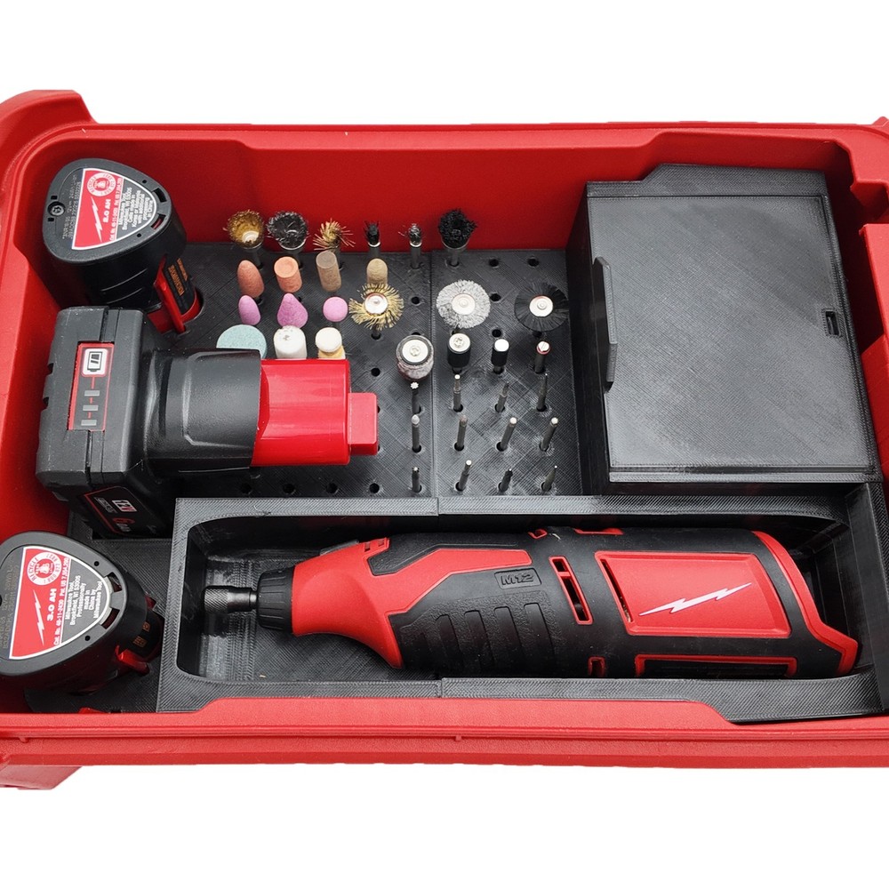 M12 Rotary Tool models 2460 and 2525- Milwaukee Compact Organizer Insert