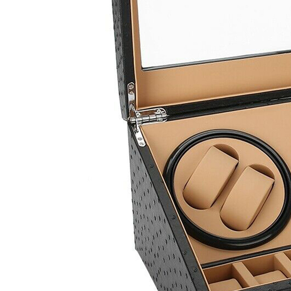 Automatic Watch Winder Box Display PU Leather Storage Case 4+6 Rotation Box Gift