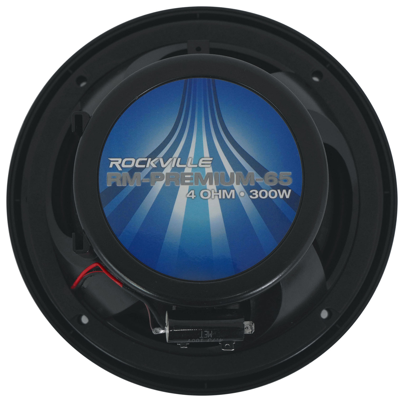 Pair Rockville RM-PREMIUM-65 BLACK 6.5" 600w Marine Boat Speakers - Crisp Sound!