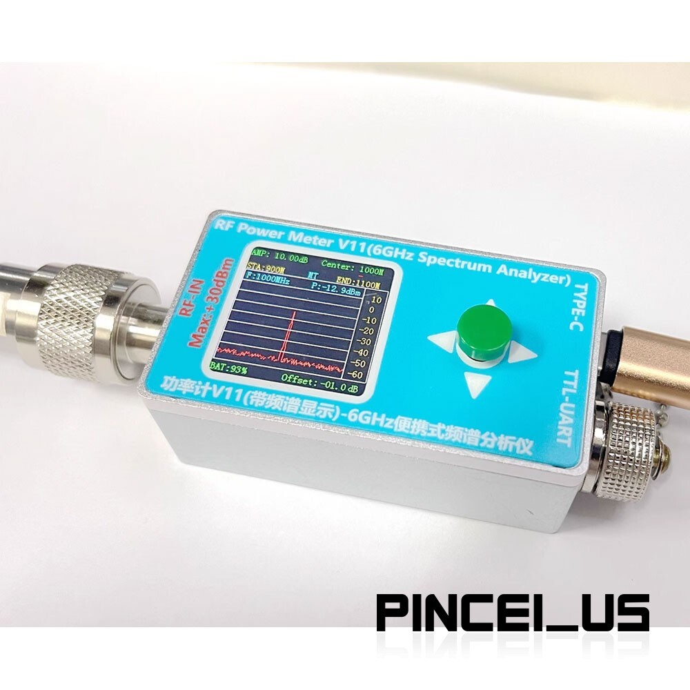 2-in-1 N-type RF Power Meter V11 & 6GHz Spectrum Analyzer (Unit + Type-C Cable)