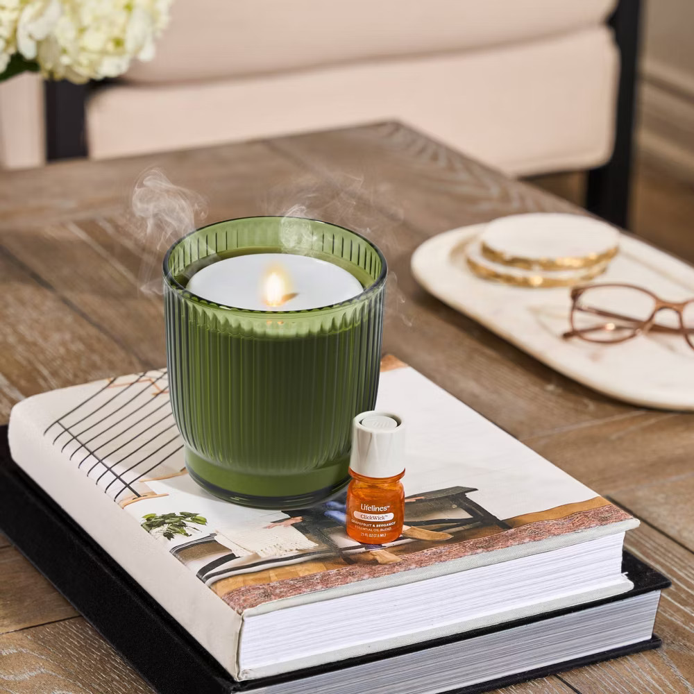 Lifelines Ribbed Olive Flameless Candle Diffuser