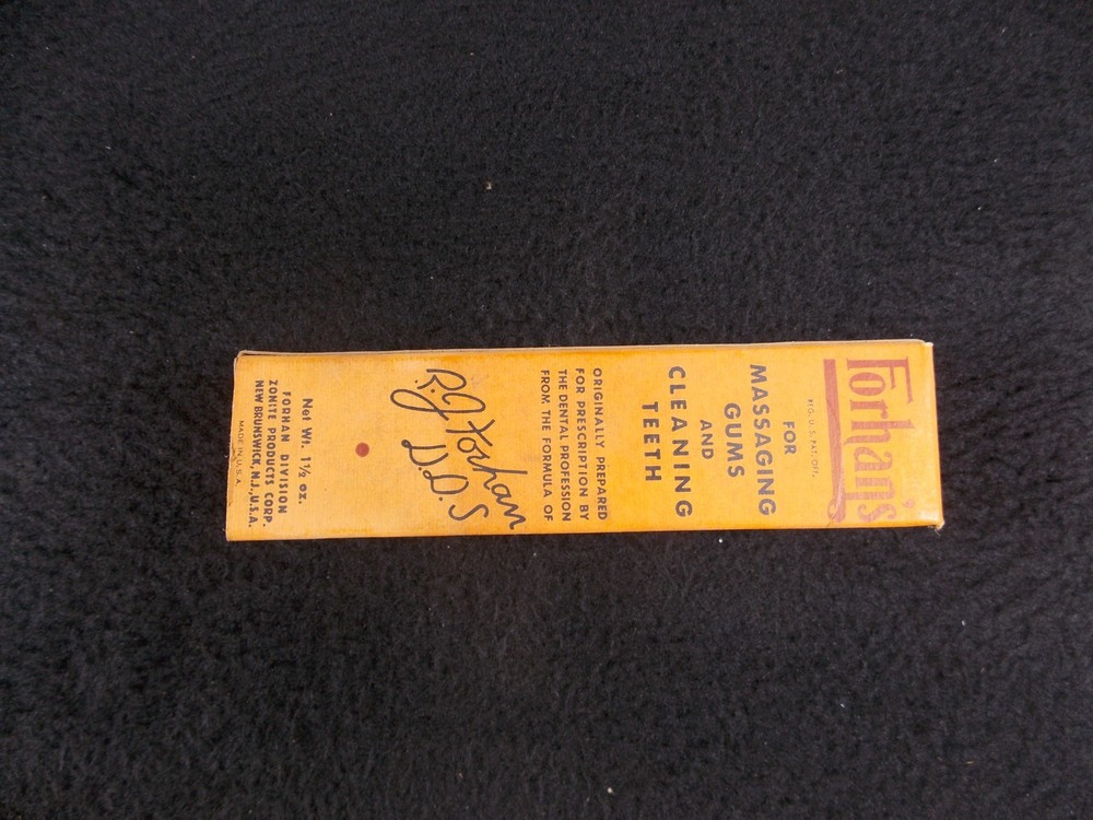 Vintage Forhans Empty Toothpaste Box RH Forhan DDS