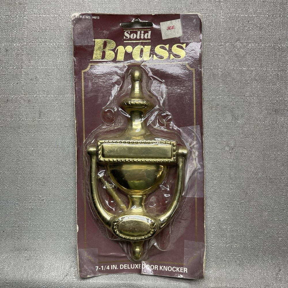 Vintage Solid Brass Deluxe Door Knocker - 7 1/4” H613